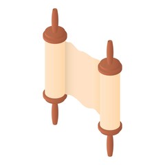 Old torah icon. Isometric of old torah vector icon for web design isolated on white background