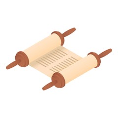 Rolled torah icon. Isometric of rolled torah vector icon for web design isolated on white background