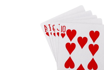 flash royal poker cards isolated on white