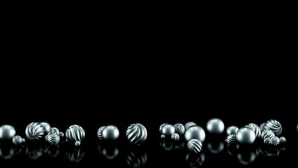 Celebratory background with balls. 3d illustration, 3d rendering.