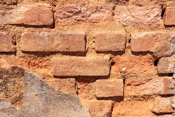 Detalhe de parede com tijolos aparente