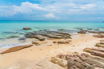 Beautiful Tropical Beach blue ocean background Summer view Sunshine at Sand and Sea Asia Beach Thailand Destinations 