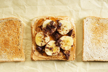 peanut butter sandwiches with banana
