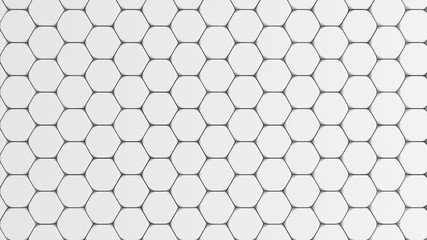 White hexagon background. 3d illustration, 3d rendering.