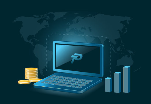 Paypex Cryptocurrency Coin Global Laptop Trade Background 