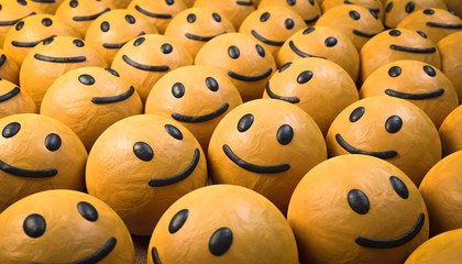 3D Illustration gl&uuml;ckliche Gesichte