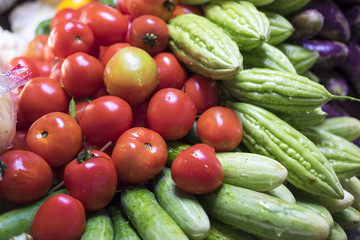 市場の野菜