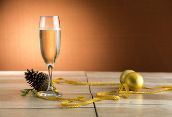 Wine glass for new year party