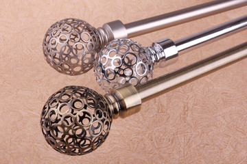 Three finials for metal conices. Three metal ending for curtain eaves.