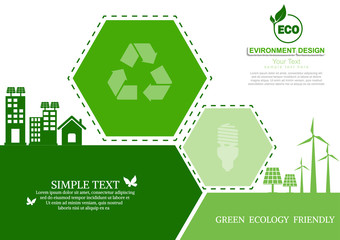 Ecology connection  concept background . Vector infographic illustration
