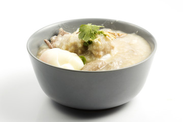 porridge rice in ceramic bowl