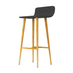 Bar stool furniture 3d render isolated on white. High chair. Bar interior design.