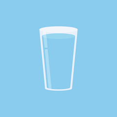 Vector illustration. Glass of water. Isolated icon.
