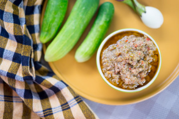 Thai food : Chilli Tamarind Sauce Dip (Nam Prig Ma kham)