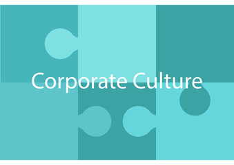 Puzzle, teamwork and unity and partnership. Vector illustration. Corporate culture business concept.