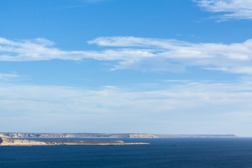 Landscape photo of the sea and the shore