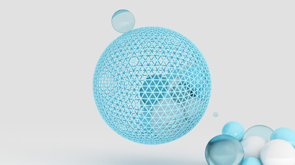 Background with balls. 3d illustration, 3d rendering.