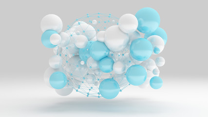 Background with balls. 3d illustration, 3d rendering.