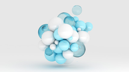 Background with balls. 3d illustration, 3d rendering.