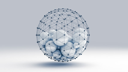 Background with balls. 3d illustration, 3d rendering.