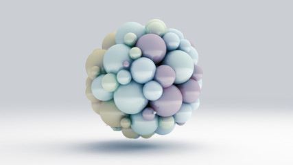 Background with balls. 3d illustration, 3d rendering.