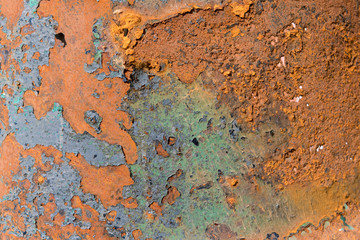 Rust on old metal trash can