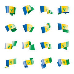 Saint Vincent and the Grenadines flag, vector illustration on a white background