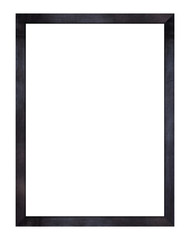 Black wood frame isolated on white background. Object with clipping path