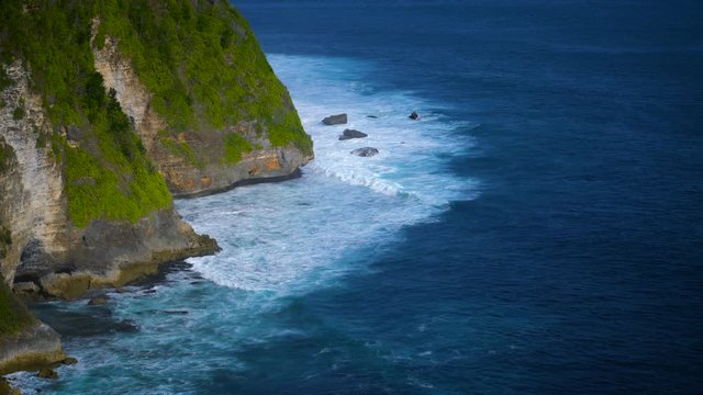 Wave Hits the Uluwatu Cliff, Bali Indonesia 4K