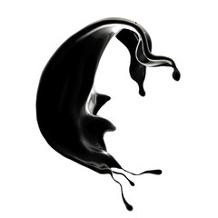 Splash of black liquid. 3d illustration, 3d rendering.