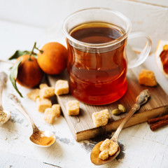 two glasses of red hot drink