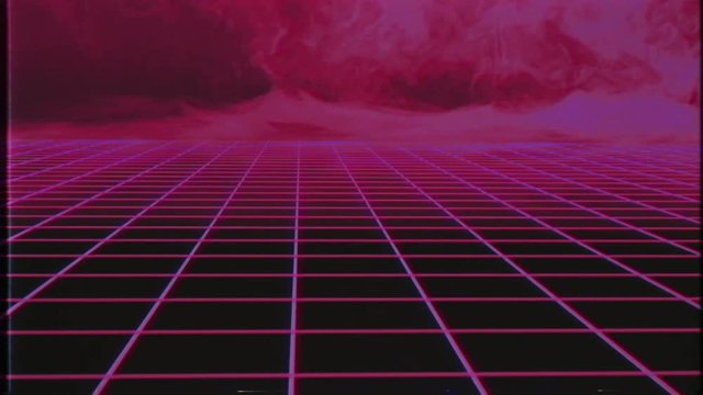 Smoky Retro 80's Tron Grid [Seamless Loop] (Pink)
