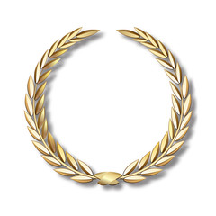 Vector gold laurel wreath.Laurel wreath with golden ribbon.