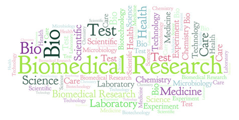Obraz premium Biomedical Research word cloud.