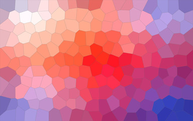 Illustration of blue, purple, red and yellow pastel Middle size hexagon background.