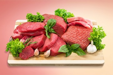 Fresh Raw Meat Background on  background
