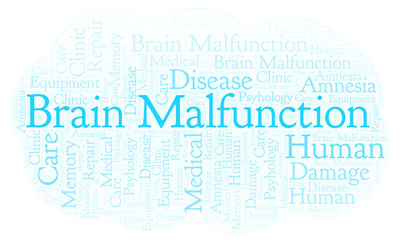 Obraz premium Brain Malfunction word cloud.