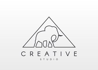 Elephant Logo. Linear logo, in the form of a elephant.