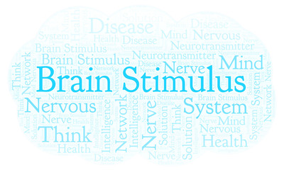 Obraz premium Brain Stimulus word cloud.