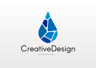 Water drop Logo. Easy to edit change size, color, and text