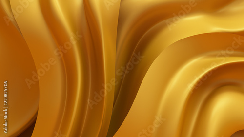 Luxury Background With Gold Drapery Fabric 3d Illustration 3d
