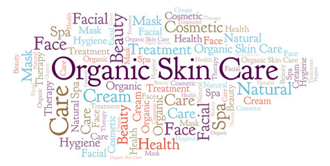Fototapeta premium Organic Skin Care word cloud.