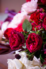 wedding banquet decoration with candles and flowers