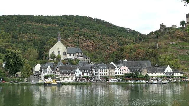 cityscape of Beilstein village at Moselle river (Germany)