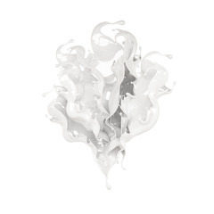 Splash of thick white liquid. 3d illustration, 3d rendering.