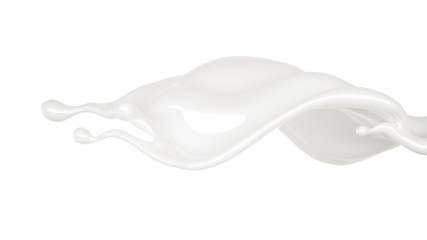 Splash of thick white liquid. 3d illustration, 3d rendering.