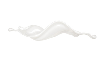 Splash of thick white liquid. 3d illustration, 3d rendering.