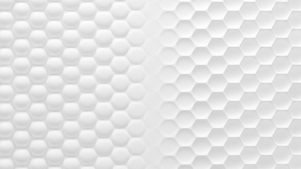 White geometric honeycomb hexagon background. 3d illustration, 3d rendering.