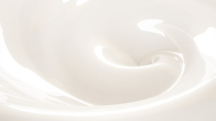 Splash of thick white liquid. 3d illustration, 3d rendering.