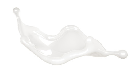 Splash of thick white liquid. 3d illustration, 3d rendering.